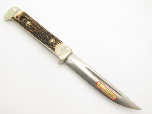 Vintage 1969 Puma 6383 Buddy Stag Fixed Blade Hunting Knife & Sheath in Box