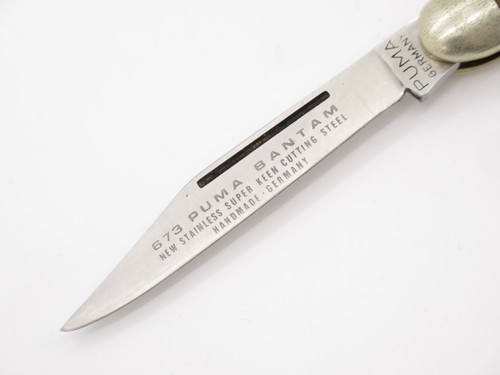 Vintage 1981 Puma 673 Bantam Germany Stag Handle Folding Pocket Knife