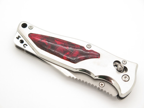 SOG Stingray 2.0 Seki Japan Customized Red Resin Inlay Folding Pocket Knife