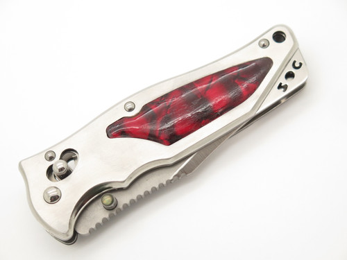 SOG Stingray 2.0 Seki Japan Customized Red Resin Inlay Folding Pocket Knife