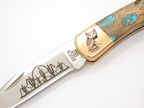 Custom Brian Yellowhorse Buck 110 Cholla Cactus Lockback Folding Hunter Knife