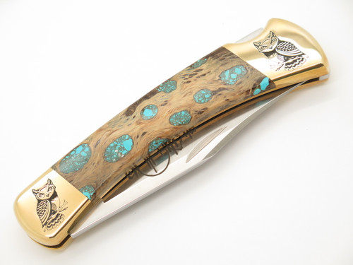 Custom Brian Yellowhorse Buck 110 Cholla Cactus Lockback Folding Hunter Knife