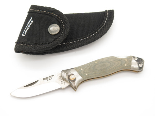 Vtg 1980s Condor 83 Seki Japan Seizo Imai 3.5" Folding Lockback Knife & Sheath