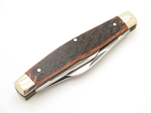 Vintage C Risner Indian Head Solingen Germany Jigged Bone Folding Pocket Knife