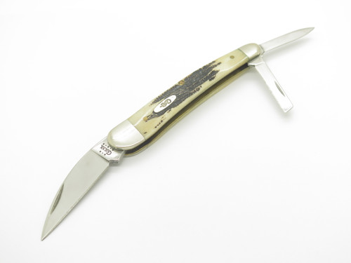 Vtg 2002 Case XX V6355 USA Stockman Stag Bone Handle Folding Pocket Knife