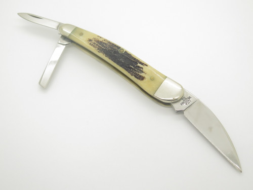 Vtg 2002 Case XX V6355 USA Stockman Stag Bone Handle Folding Pocket Knife
