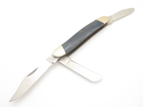 Frost Cutlery Solingen Steel Blue Bone Handle Stockman Folding Pocket Knife