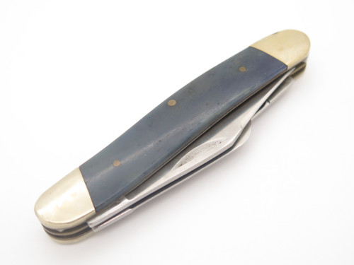 Frost Cutlery Solingen Steel Blue Bone Handle Stockman Folding Pocket Knife