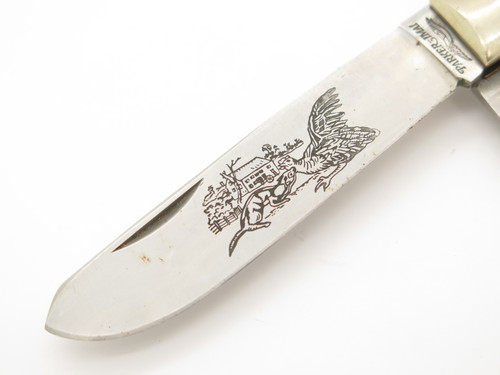 Vtg 1980s Parker Imai Japan Trapper Stag Handle Folding Pocket Knife