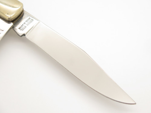 Vtg 1985 Parker Cut Co. Seki Japan Season Greetings Bone Handle Folding Knife