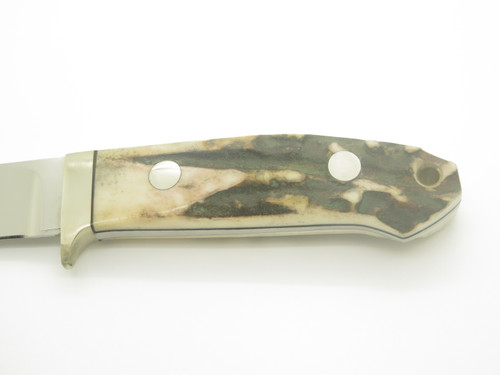 Vintage 1990s A.G. Russell Japan ATS-34 Stag 7.75" Fixed Loveless Hunting Knife