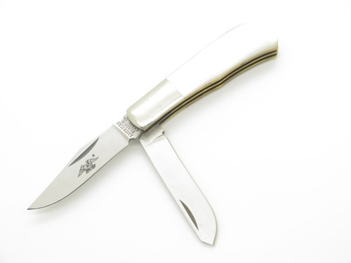 Vintage 1980s American Blades Seki Japan MOP Pearl Trapper Folding Pocket Knife