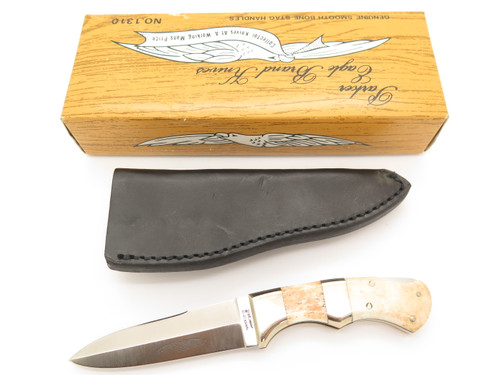 Vintage 1980s Parker Cut Co. Japan Smooth Bone Handle Fixed Blade Knife