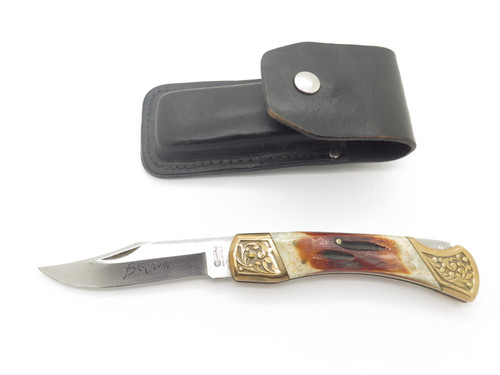 Vintage 1980s Custom United Big John Seki Japan Lockback Folding Hunter Knife