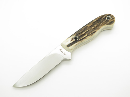 Custom Mike Irie Custom S35VN Stag Fixed 3.875 Blade Hunting Knife