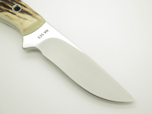 Custom Mike Irie Custom S35VN Stag Fixed 3.875 Blade Hunting Knife