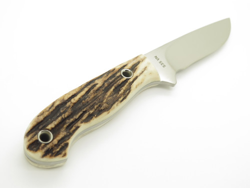 Custom Mike Irie Custom S35VN Stag Fixed 3.875 Blade Hunting Knife
