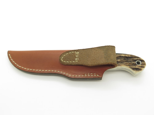 Custom Mike Irie Custom S35VN Stag Fixed 3.875 Blade Hunting Knife