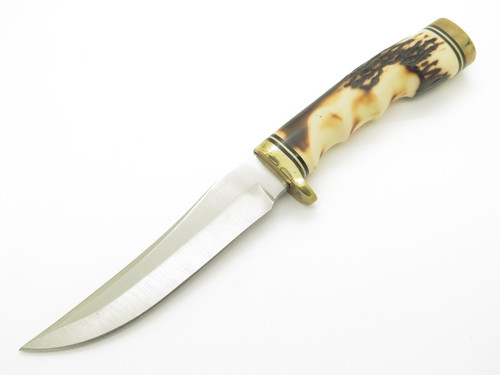 Vintage Schrade Uncle Henry 153UH USA Golden Spike Fixed 5" Blade Hunting Knife