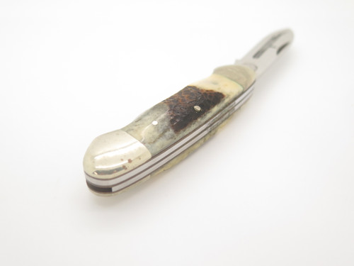 Vintage 1980s United Cutlery Merrimac Canoe Bone Handle Folding Pocket Knife