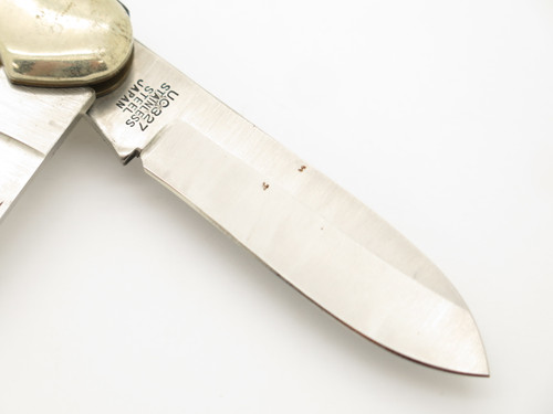 Vintage 1980s United Cutlery Monitor Canoe Bone Handle Folding Pocket Knife