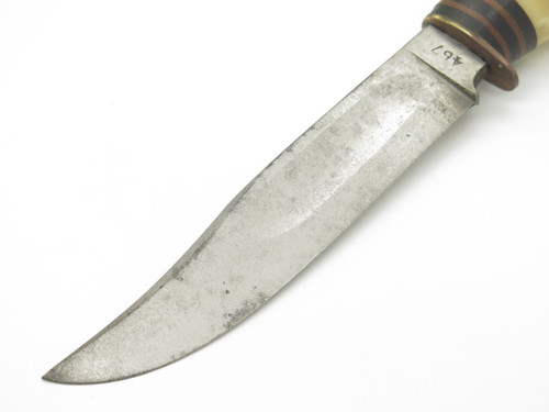 Vintage Edge Mark Solingen Germany Stag Handle Fixed Blade Hunting Knife