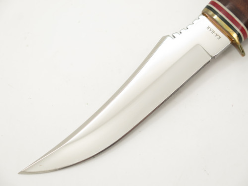 Ka-bar 1233 Stacked Leather Handle Fixed Blade Skinner Hunting Knife