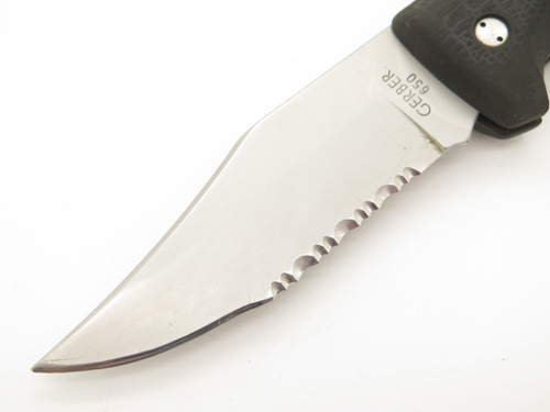 Vintage Gerber USA 650 Gator 4.875" Folding Lockback Knife with Sheath