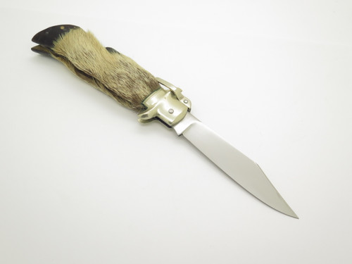 Vintage Huburtus German Rostfrei Deer Hoof Handle Corkscrew Folding Pocket Knife