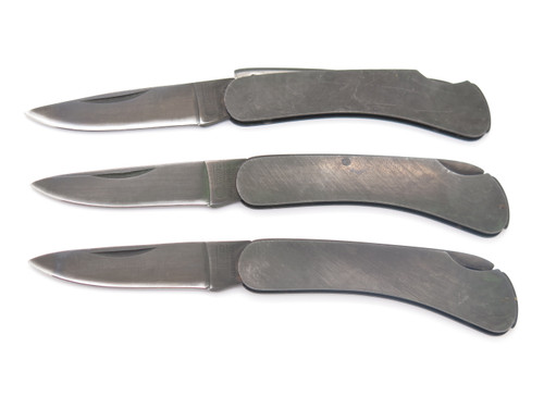 Vintage United Seki Japan Black Metal Folding Pocket Knife (Lot of 3, one broke)