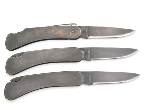 Vintage United Seki Japan Black Metal Folding Pocket Knife (Lot of 3, one broke)