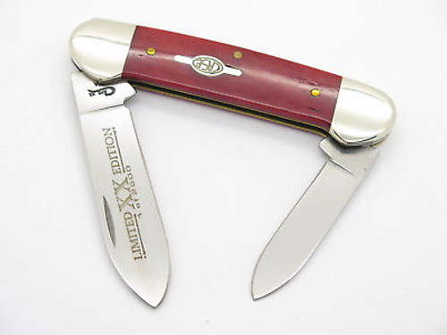 1999 CASE XX 62131 LIMITED SMOOTH RED BONE CANOE FOLDING POCKET KNIFE