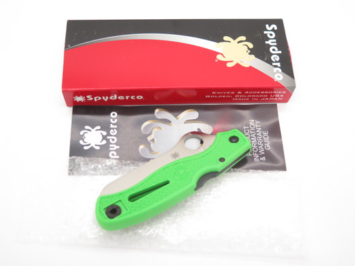 Spyderco C89FPGR Atlantic Salt Green LC200N Seki Japan Sheepfoot Folding Knife