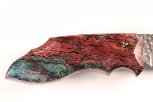 Mcusta Seki Japan LMC-024-BS2 Custom Burlwood Handle Fixed Damascus Blade Knife