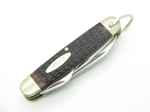 Vintage 1984 Case XX 640045 Jigged Delrin Handle Folding Pocket Camp Scout Knife