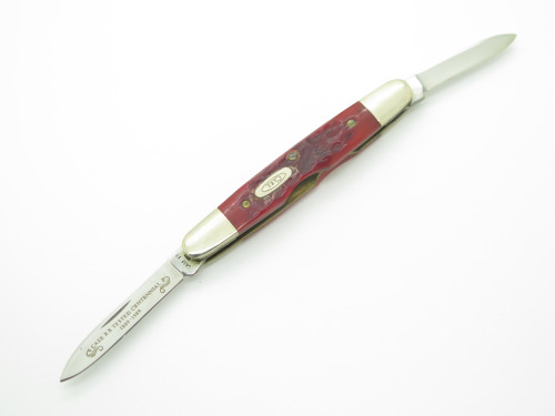 Vtg 1889-1989 Case XX Centennial R62063 Jigged Red Bone Folding Pocket Pen Knife