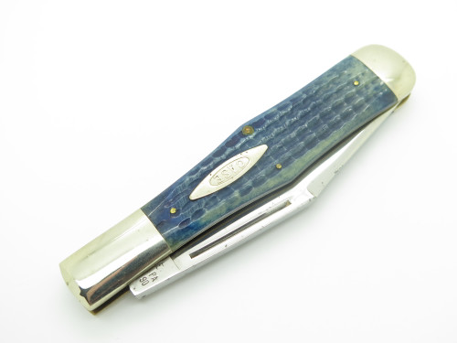 Vintage 1990 Case XX 61050 USA Blue Jigged Bone Coke Bottle Folding Hunter Knife
