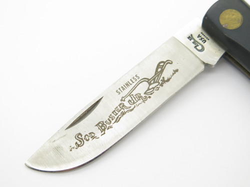 Vintage 1994 Case XX 2137 Sod Buster Black Delrin Handle Folding Pocket Knife
