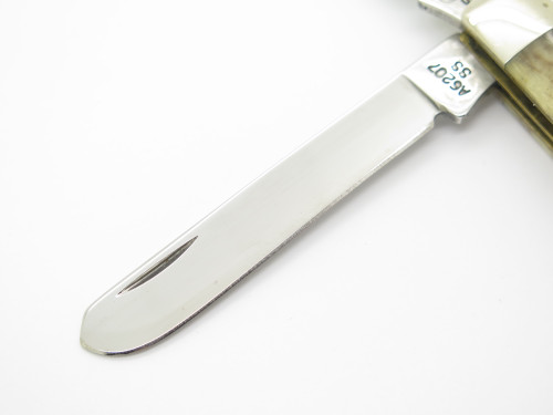 Vtg 1993 Case XX A6207 Appaloosa Bone Handle Mini Trapper Folding Pocket Knife