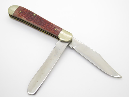 Vintage 1983 Case XX 6249 Copperhead Red Jigged Bone Handle Folding Pocket Knife