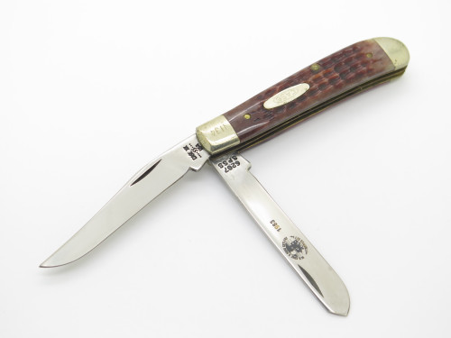 Vintage 1983 Case XX 6207 Mini Trapper Jigged Bone Handle Folding Pocket Knife