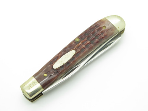 Vintage 1983 Case XX 6207 Mini Trapper Jigged Bone Handle Folding Pocket Knife