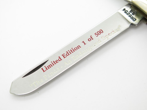 Vtg 1995 Case XX DR6254 Trapper Panda Bear Folding Pocket Knife & Silver Ounce