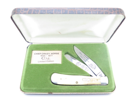 Vintage 1986 Case XX W6254 Chief Crazy Horse Commemorative Folding Pocket Knife