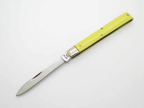 Vintage 1974 Case XX 3185 Doctor Yellow Delrin Handle Folding Pocket Knife.