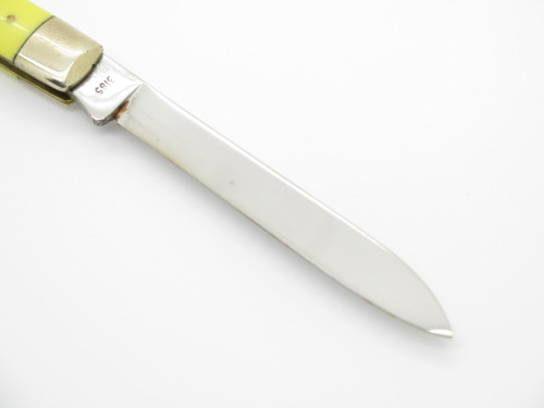 Vintage 1974 Case XX 3185 Doctor Yellow Delrin Handle Folding Pocket Knife.