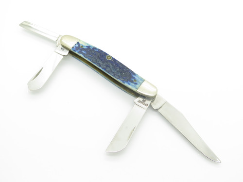 MCMXCV 1995 Case XX BPB6447 Blue Jigged Bone Stockman Folding Pocket Knife