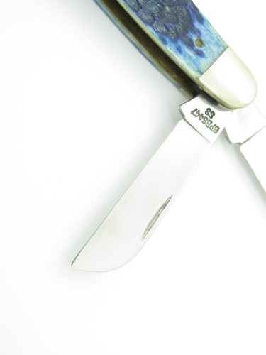 MCMXCV 1995 Case XX BPB6447 Blue Jigged Bone Stockman Folding Pocket Knife
