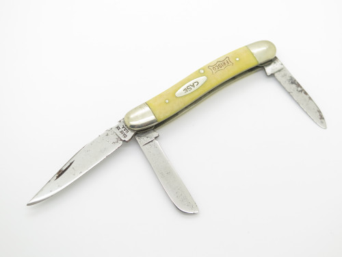 Vintage 1977 Case XX 3318HE Stockman Yellow Stockman Folding Pocket Knife