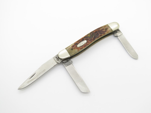Vintage 1994 Case XX 6318 Jigged Bone Handle Stockman Folding Pocket Knife